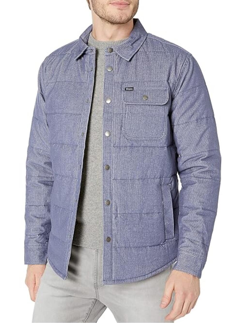 Brixton Men's Cass Tailored-Fit Quilted Jacket Shacket M-389 Sz M
